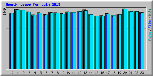 Hourly usage for July 2013
