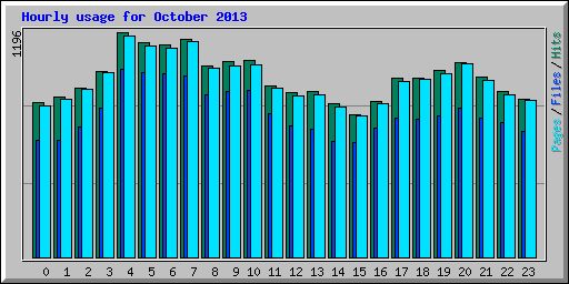 Hourly usage for October 2013