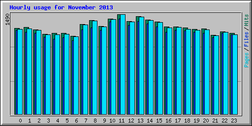 Hourly usage for November 2013