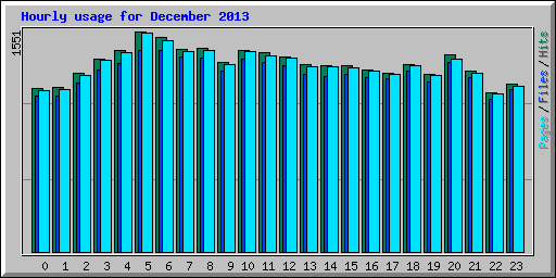 Hourly usage for December 2013