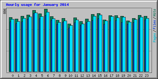 Hourly usage for January 2014