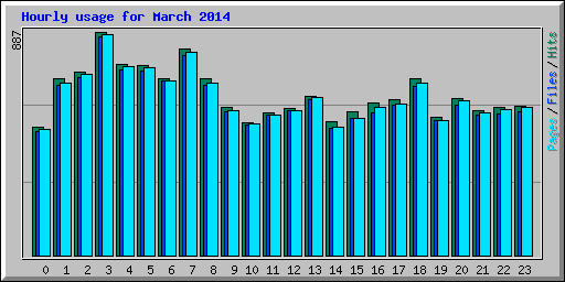 Hourly usage for March 2014