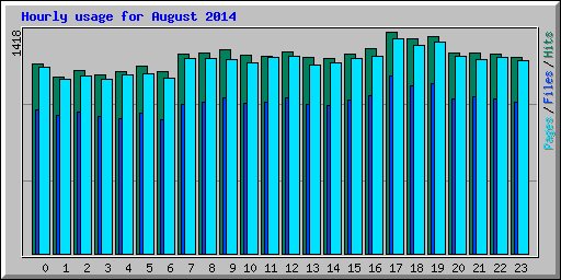Hourly usage for August 2014