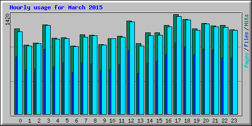Hourly usage for March 2015
