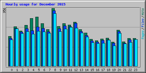 Hourly usage for December 2015