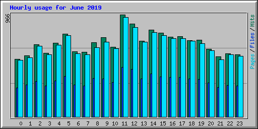 Hourly usage for June 2019