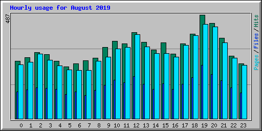 Hourly usage for August 2019