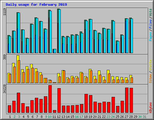 Daily usage for February 2019