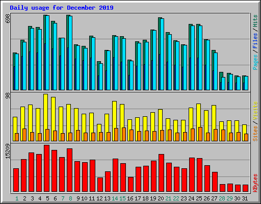 Daily usage for December 2019