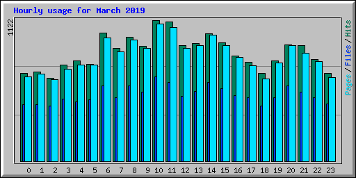 Hourly usage for March 2019
