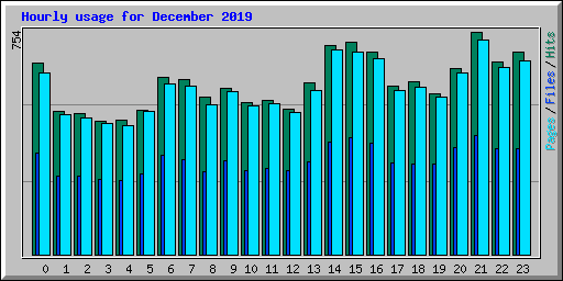 Hourly usage for December 2019