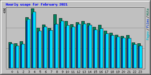 Hourly usage for February 2021