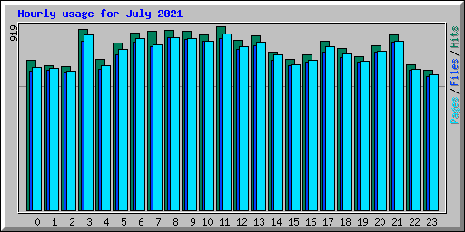 Hourly usage for July 2021